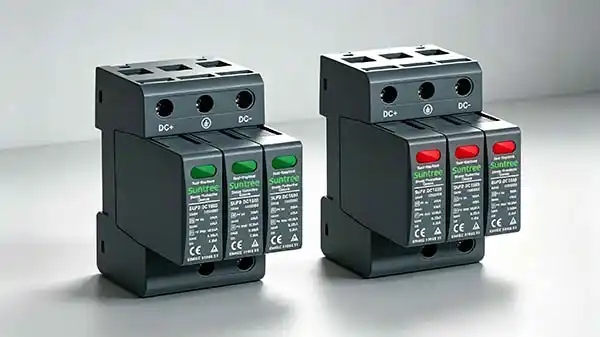 DC SPD status indicator showing normal and fault condition